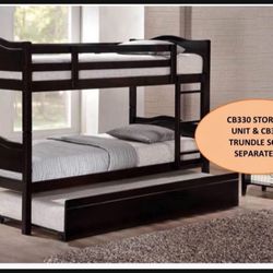 BUNK Bed Twin And Twin Not Including Mattress And Trundle