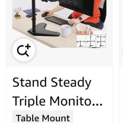 Triple Monitor Stand With Table Top Base New