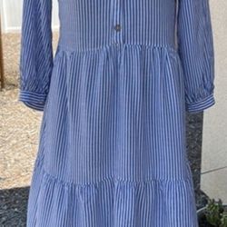 Naif Blue and White Striped Dress S