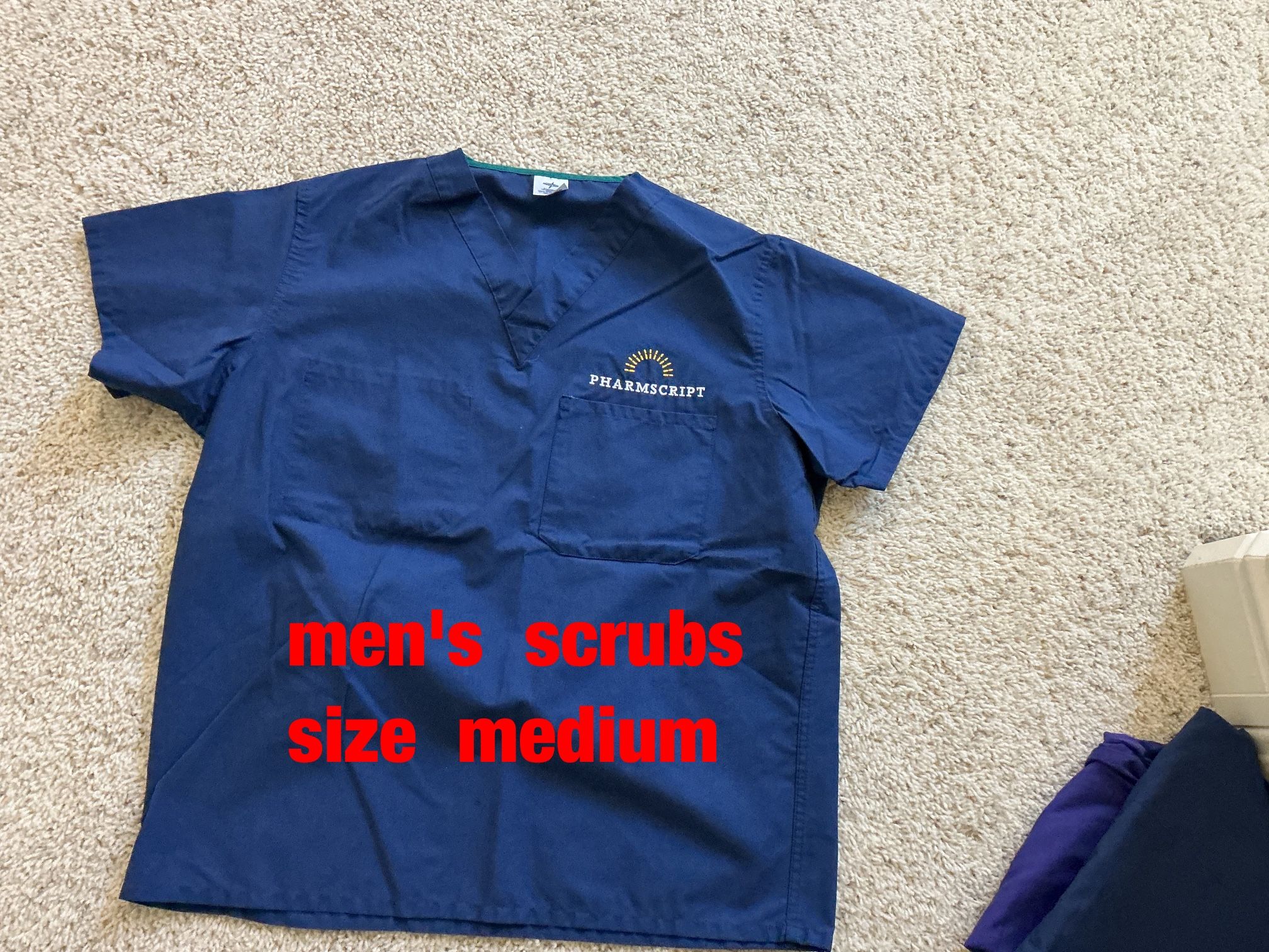 Men's  scrub  sets  (size  medium,  blue)   -   $10/set