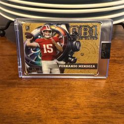 Wild Card QB1 Fernando Mendoza 1/1 Football Trading Card 2026 OCW-GD-FM