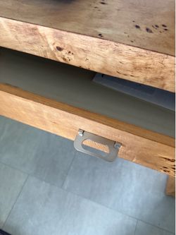 Burl Wood Entry Console Table