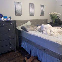 Grey Tall Dresser Drawers Bedroom