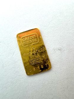 9999 Fine Gold Credit Suisse 1G Gold Bar WMP020431