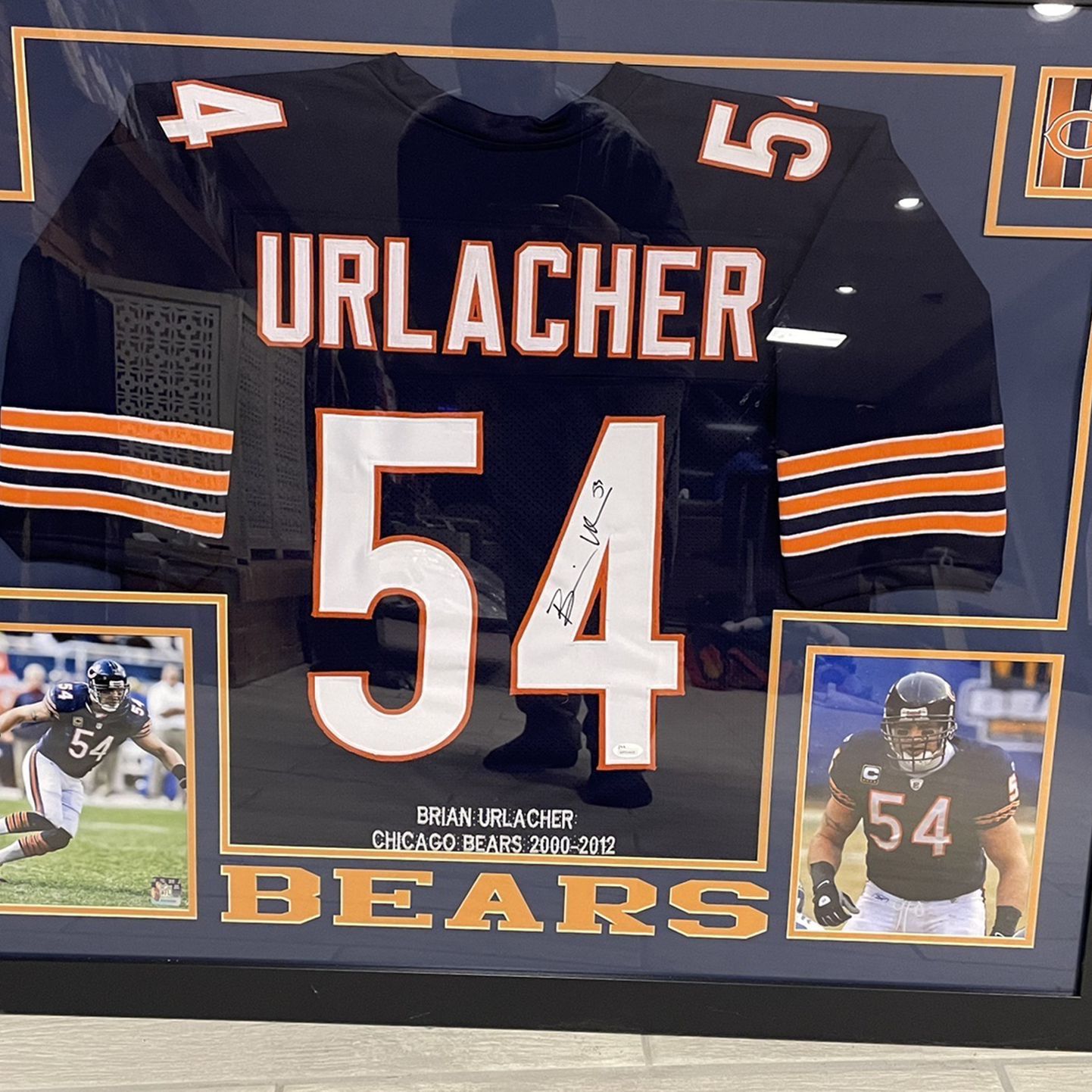 Brian Urlacher Framed Autographed Jersey With COA