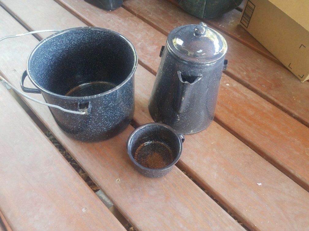 Camping Cooking Pot, Kettle and Cup