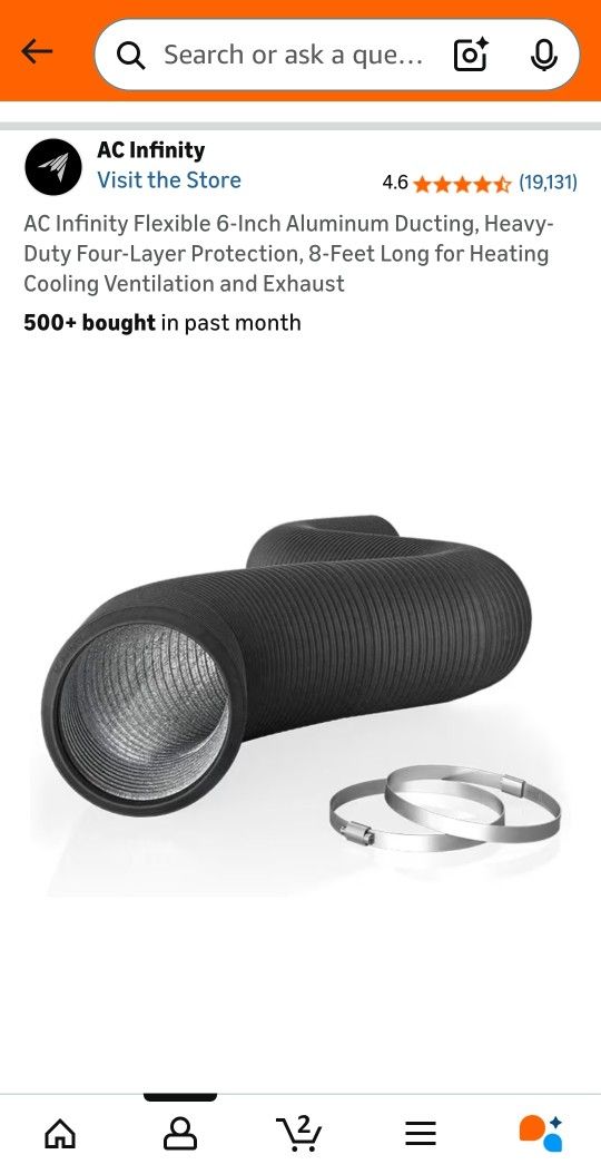 AC Infinity Flexible 6-Inch Aluminum Ducting