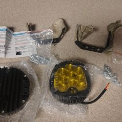 2X 5" LED Work Light Bar Amber Pods DRL Round Offroad 