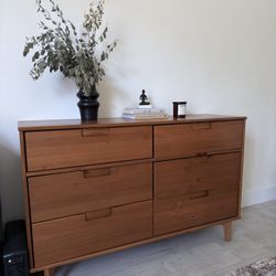 Mid Century Modern Solid Wood Dresser