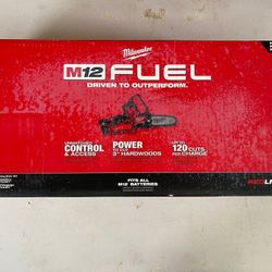 Brand New Milwaukee M 12 Chainsaw Kit. (CASH ONLY).