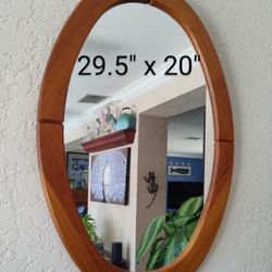 Vintage Danish Teak Framed Mirror Perfect Condition