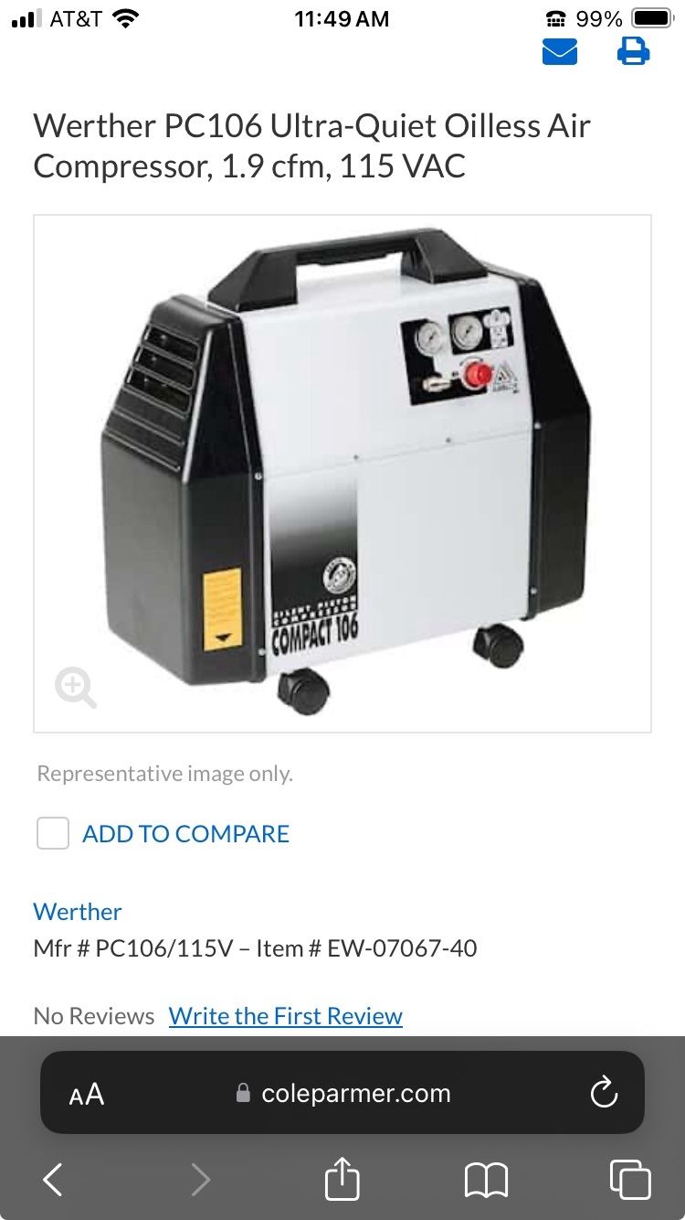Werther International Compact 106 Silent Piston Air Compressor