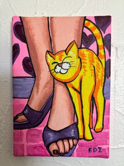 Original Painting on Canvas. Really to hang. Coral Gables. 7”x 5”