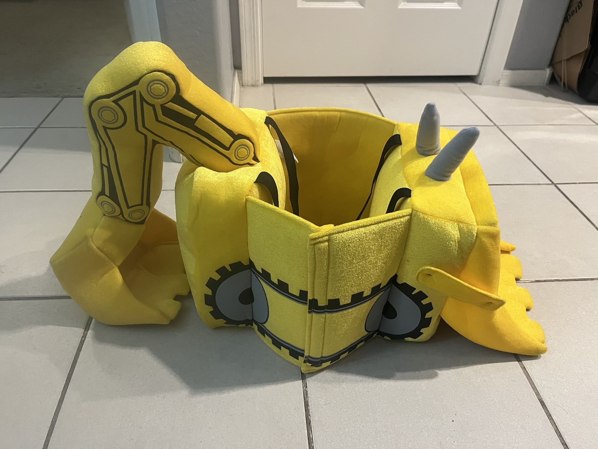 Kids Plush Excavator Construction Costume w/ shoulder straps