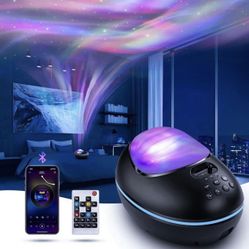 Cayclay Aurora Projector, 4 in 1 Star Galaxy Projector with Bluetooth Speaker White Noise Night Light for Bedroom, Northern Light Projector for Kids A