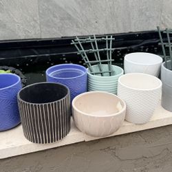 10 little pots for $15 (mostly 5” diameter &  6” tall) see photos 