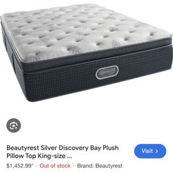 Beauty rest silver pillow top king mattress and box spring 