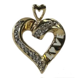 Pendant charm Yellow Gold 10k. Heart. Love