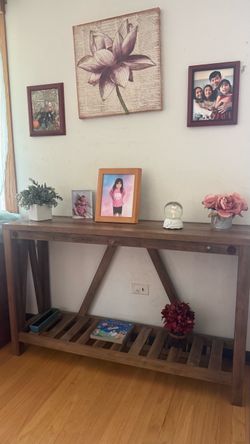 Rustic Farmhouse Wood Console Table check more pictures