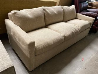 LEE INDUSTRIES Plush Beige 3 Seat Sofa w/ Arm Covers