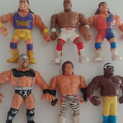6 Vintage Hasbro WWF Figures
