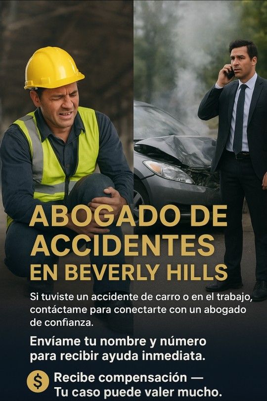➡️ Abogado de Accidentes en Beverly Hills
Descripción:
🚨 Si sufriste un accidente de carro o en tu trabajo, no estás solo.