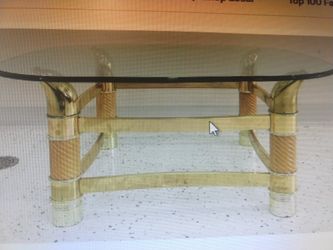 Rare Elephant Gold Tusk Black End Table Or Coffee Table Separateki