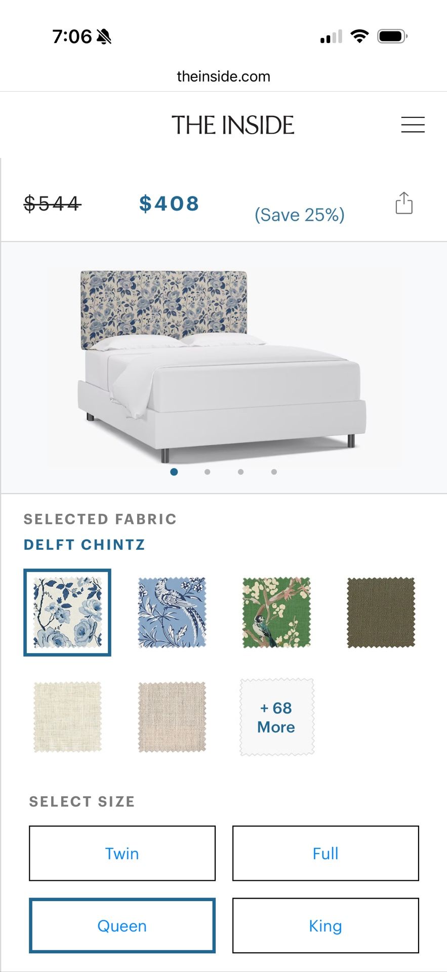 Toile Chintz Chinoiserie Bedroom furniture bed