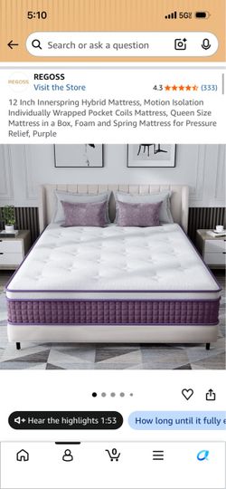 12 Inch Innerspring Hybrid Mattress with base