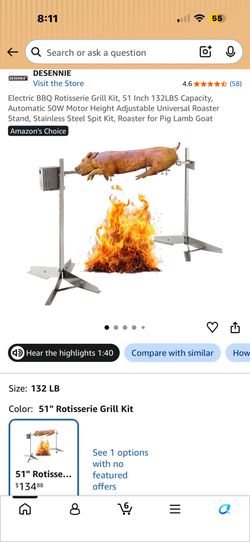 Electric BBQ Rotisserie Grill Kit