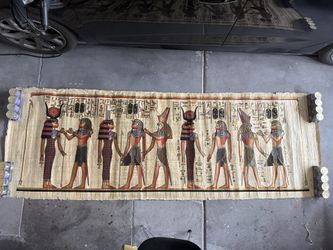 Massive Hand Painted Egyptian Papyrus Art - Almost 10ft Long