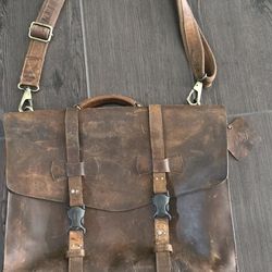 "Kalating" Leather Briefcase Laptop Bag