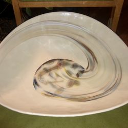 Murano Art Glass Fossil Centerpiece Bowl