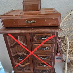 Small Vintage Valet Wooden Dresser Jewelry Box