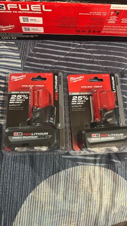 Milwaukee M12 12 volt xc 5.0 AH Batteries