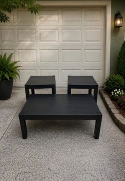 Black Coffee Table & 2 End Tables Set (3-piece Matching Set)