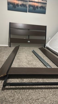 Queen size headboard & mattress