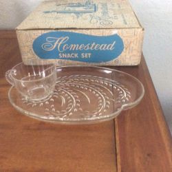 Federal Glass Co. / Homestead Snack Set/ Original Display Box/Circa 1950's - 60's