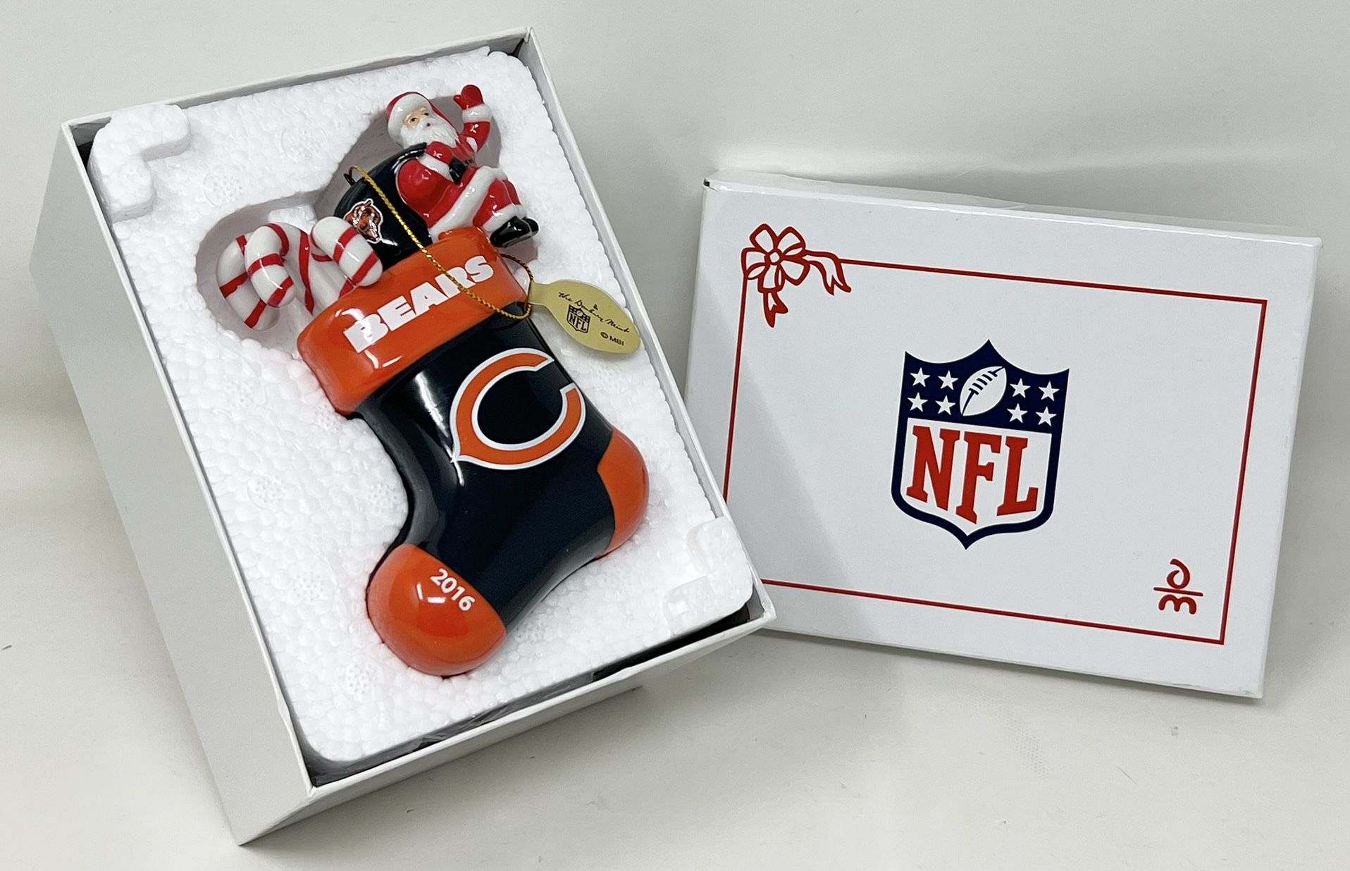 2016 Danbury Mint Chicago Bears Football Christmas Stocking Ornament