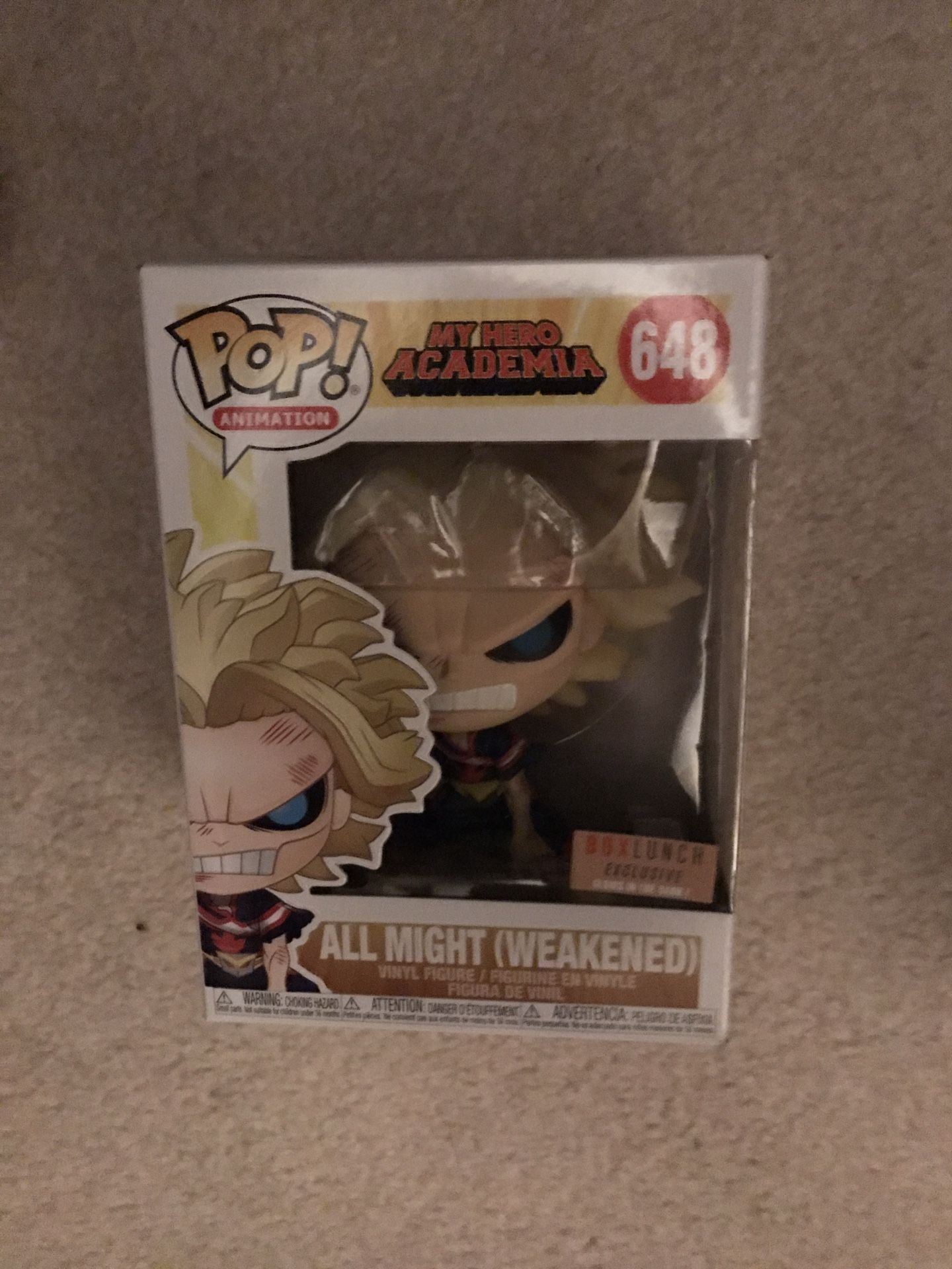 Funko pop exclusive my hero academia all might weakened glow in the dark