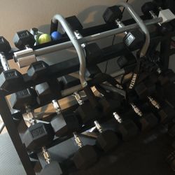 Rubber Coated Dumbbells Weight Set 