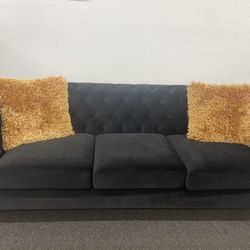 Black Upholstered Sofa 