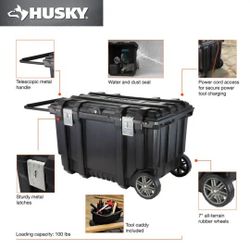 Husky 37 Inch Mobile Job Box Utility Cart