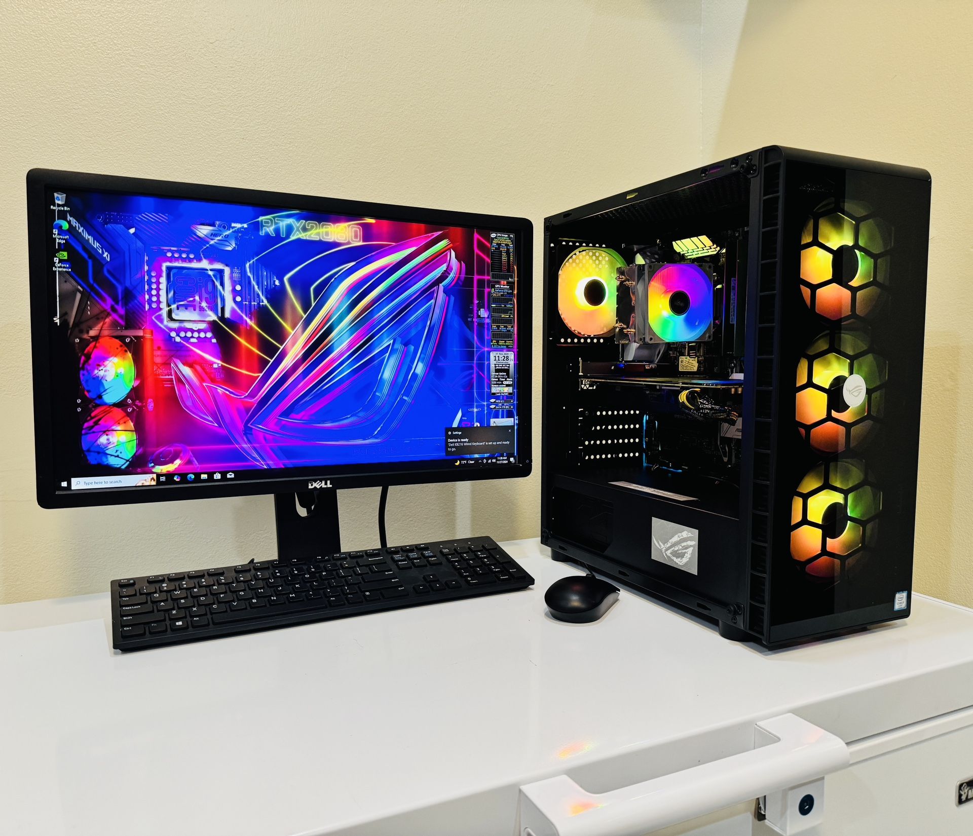 NEW ASUS 6th Gen Gaming PC. 8 Core I7@3,4GHz. GTX 970. 256G M2. 1TB HDD, 16G DDR4. USB3,2, WIFI. Bluetooth. C Port. 750W MOD PSU, 24” Monit. Win10Pro