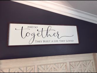 framed canvas espresso stain white and black letter