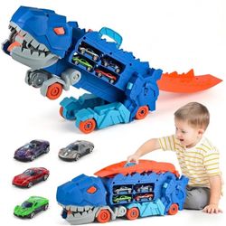 JurassicDrive Safety Guaranteed 2-in-1 Dinosaur Car Launcher and Track Set