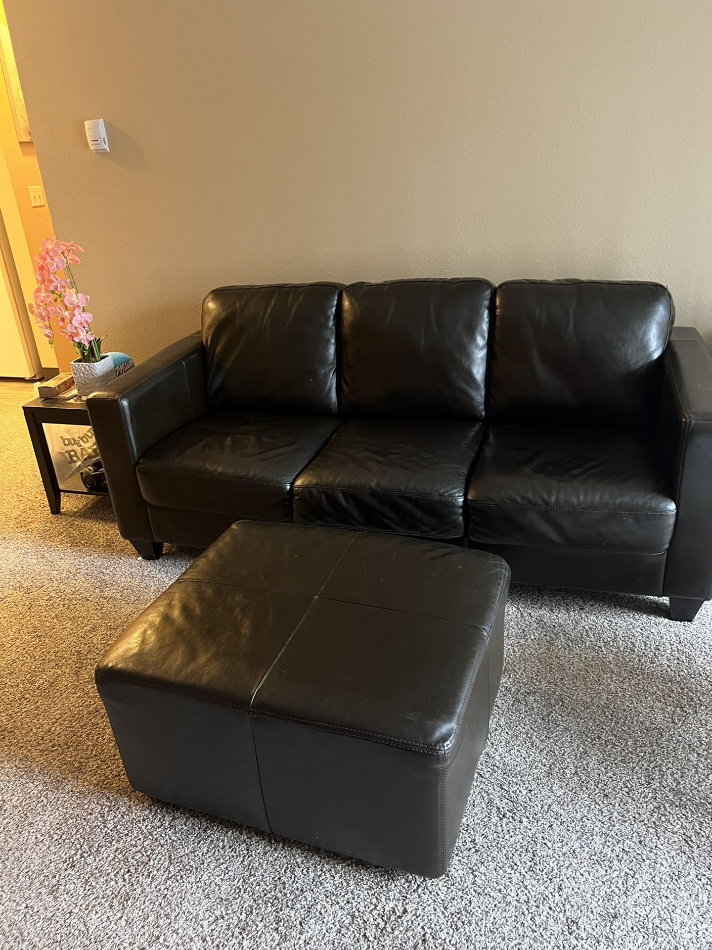 Dark Brown Leather Couch