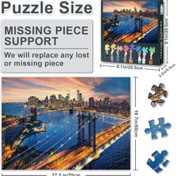 1000 Piece Puzzles Jigsaw Puzzles Night View of Manhattan Puzzle Game