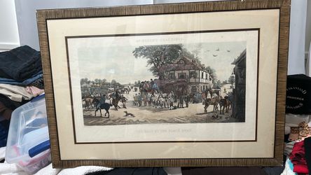 McQueen's Coachings "The Halt at the Black Swan" Framed Print