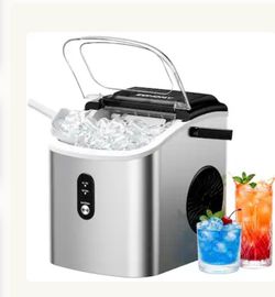 Silver Countertop Portable Bullet Ice Maker